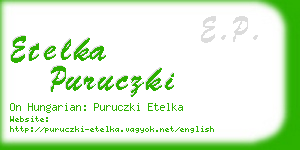 etelka puruczki business card